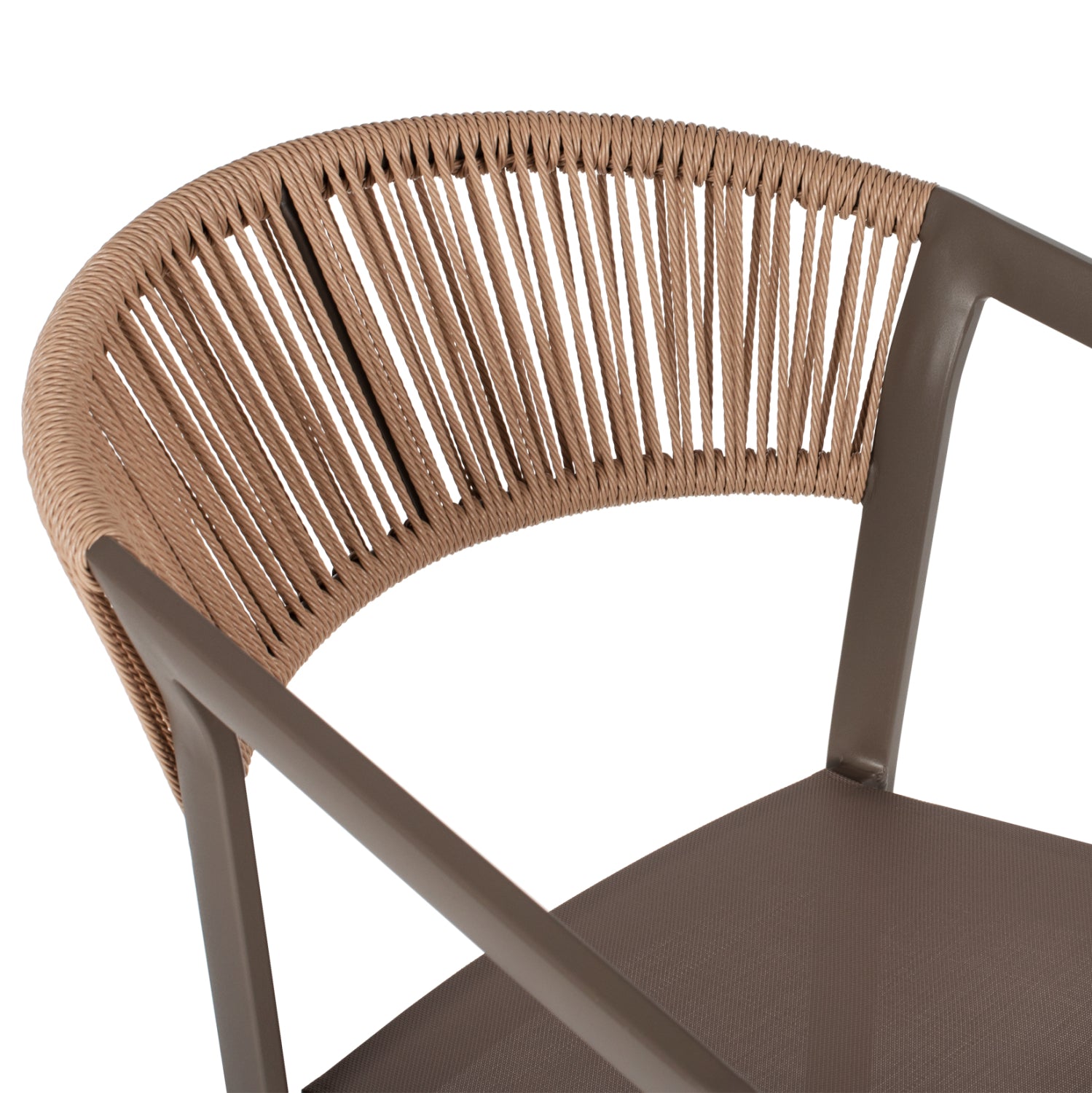 ΣΚΑΜΠΟ ΑΛΟΥΜΙΝΙΟΥ ΣΑΜΠΑΝΙ ΜΕ ΜΠΡΑΤΣΑ RATTAN & TEXTLINE 56x58x105Yεκ.HM5892.23 - Pakobazaar