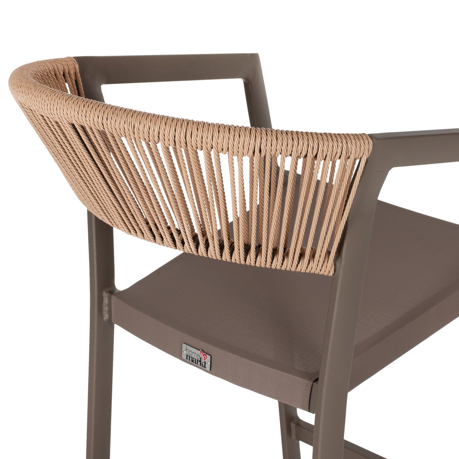 ΣΚΑΜΠΟ ΑΛΟΥΜΙΝΙΟΥ ΣΑΜΠΑΝΙ ΜΕ ΜΠΡΑΤΣΑ RATTAN & TEXTLINE 56x58x105Yεκ.HM5892.23 - Pakobazaar