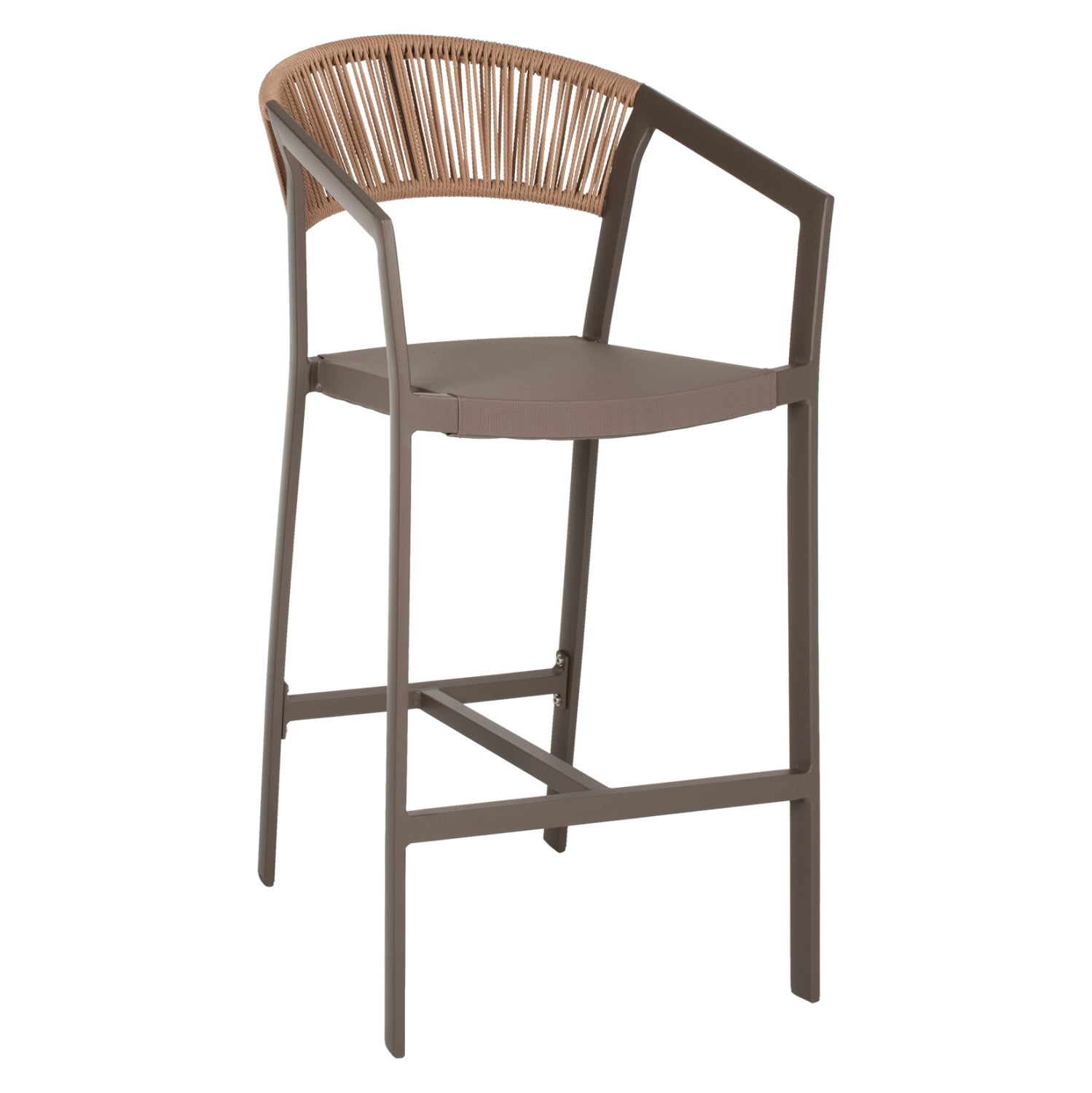 ΣΚΑΜΠΟ ΑΛΟΥΜΙΝΙΟΥ ΣΑΜΠΑΝΙ ΜΕ ΜΠΡΑΤΣΑ RATTAN & TEXTLINE 56x58x105Yεκ.HM5892.23 - Pakobazaar