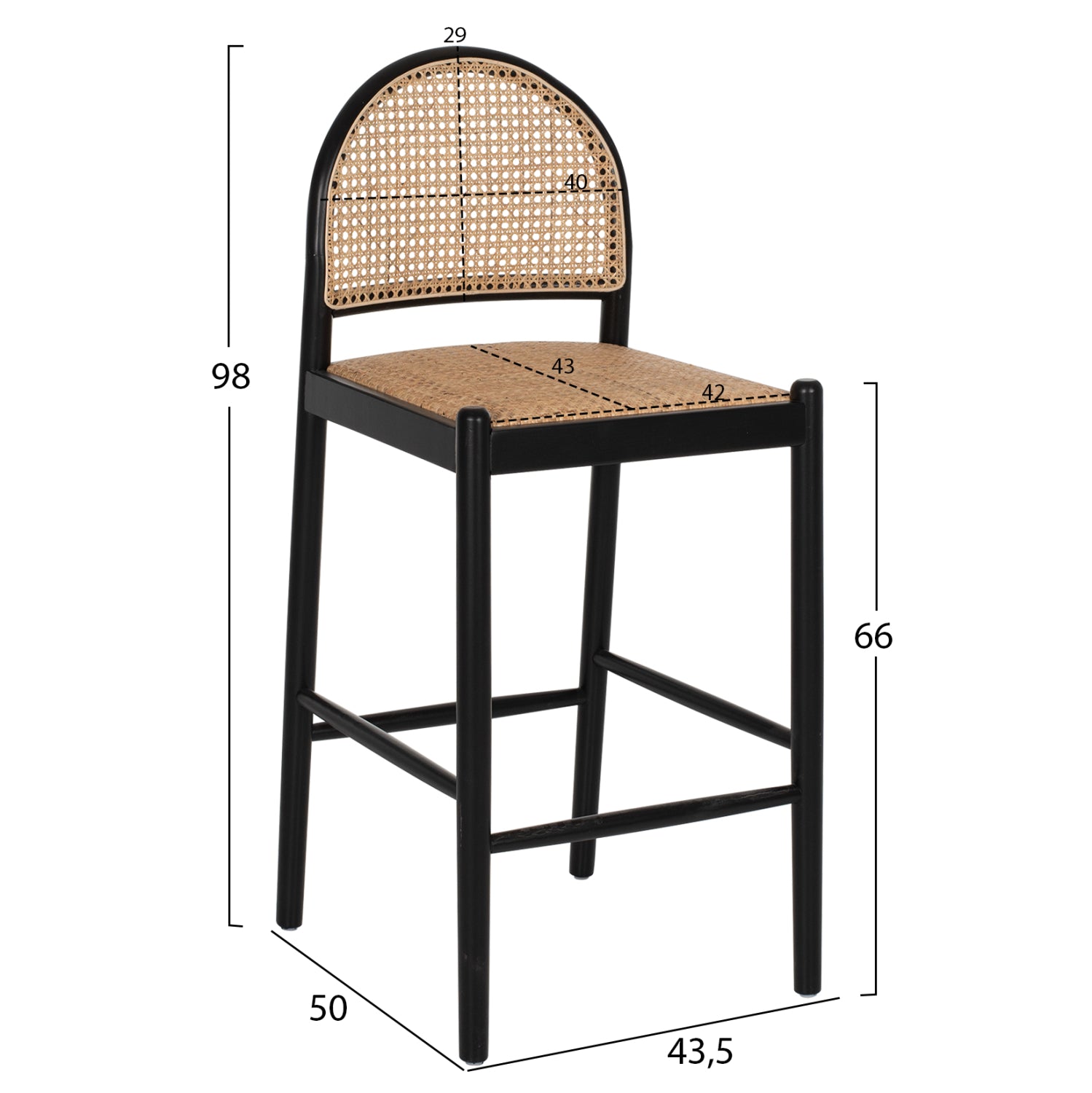 ΣΚΑΜΠΟ ΑΠΟ ΟΞΙΑ-RATTAN ΑΨΙΔΑ ΠΛΑΤΗ ΜΑΥΡΟ 43,5x50x98ΥεκHM9408.02 - Pakobazaar