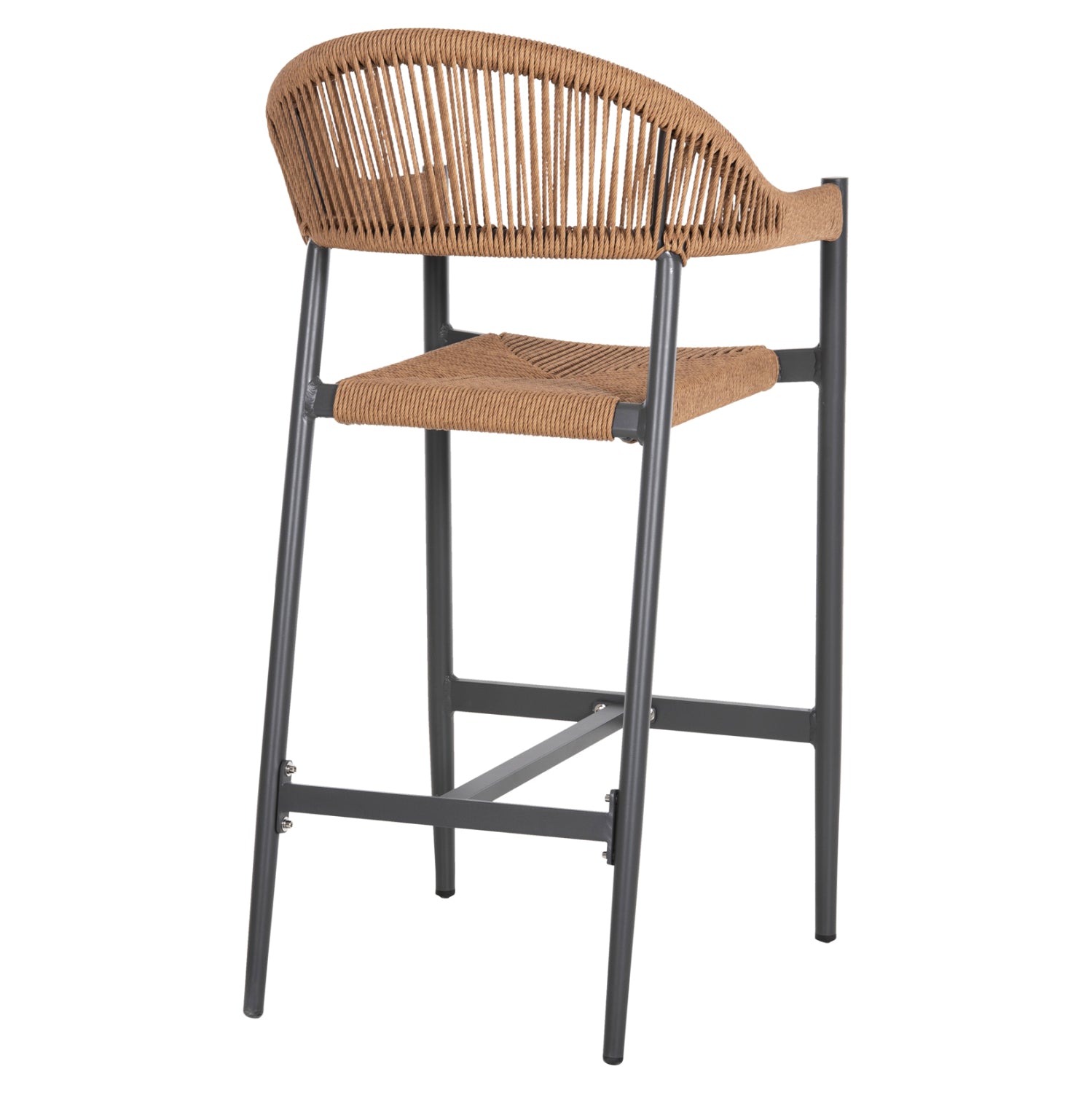 ΣΚΑΜΠΟ BAR ΑΛΟΥΜΙΝΙΟΥ GREGG HM5788.12 ΑΝΘΡΑΚΙ-ΜΠΕΖ ΤΗΣ ΑΜΜΟΥ ΣΥΝΘ.RATTAN 54x57x106Υεκ - Pakobazaar