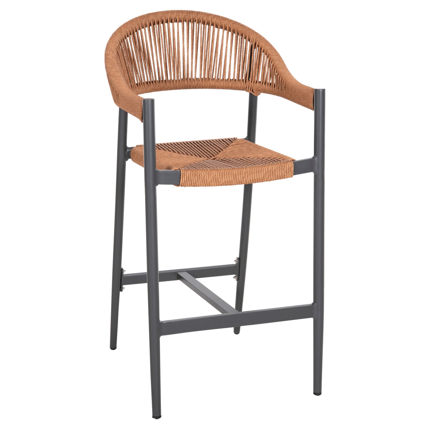 ΣΚΑΜΠΟ BAR ΑΛΟΥΜΙΝΙΟΥ GREGG HM5788.12 ΑΝΘΡΑΚΙ-ΜΠΕΖ ΤΗΣ ΑΜΜΟΥ ΣΥΝΘ.RATTAN 54x57x106Υεκ - Pakobazaar