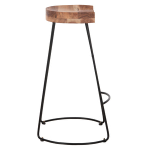 ΣΚΑΜΠΟ BAR ELEANOR HM8363.11 ΜΑΣΙΦ ΞΥΛΟ ΑΚΑΚΙΑΣ-ΜΕΤΑΛΛΟ 50x43x78Υεκ. - Pakobazaar