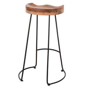 ΣΚΑΜΠΟ BAR ELEANOR HM8363.11 ΜΑΣΙΦ ΞΥΛΟ ΑΚΑΚΙΑΣ-ΜΕΤΑΛΛΟ 50x43x78Υεκ. - Pakobazaar