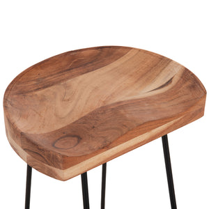 ΣΚΑΜΠΟ BAR ELEANOR HM8363.11 ΜΑΣΙΦ ΞΥΛΟ ΑΚΑΚΙΑΣ-ΜΕΤΑΛΛΟ 50x43x78Υεκ. - Pakobazaar