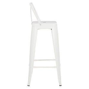 ΣΚΑΜΠΟ BAR ME ΠΛΑΤΗ ΜΕΤΑΛΛΙΚΟ MELITA-PRO HM8643.41 ΛΕΥΚΟ ΜΑΤ 42x42x100Υεκ. - Pakobazaar