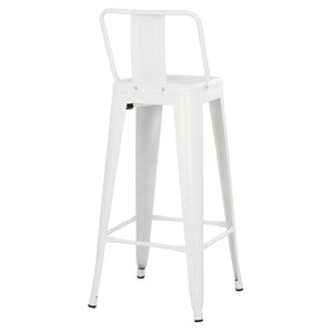 ΣΚΑΜΠΟ BAR ME ΠΛΑΤΗ ΜΕΤΑΛΛΙΚΟ MELITA-PRO HM8643.41 ΛΕΥΚΟ ΜΑΤ 42x42x100Υεκ. - Pakobazaar