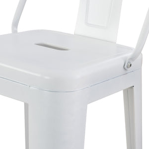 ΣΚΑΜΠΟ BAR ME ΠΛΑΤΗ ΜΕΤΑΛΛΙΚΟ MELITA-PRO HM8643.41 ΛΕΥΚΟ ΜΑΤ 42x42x100Υεκ. - Pakobazaar
