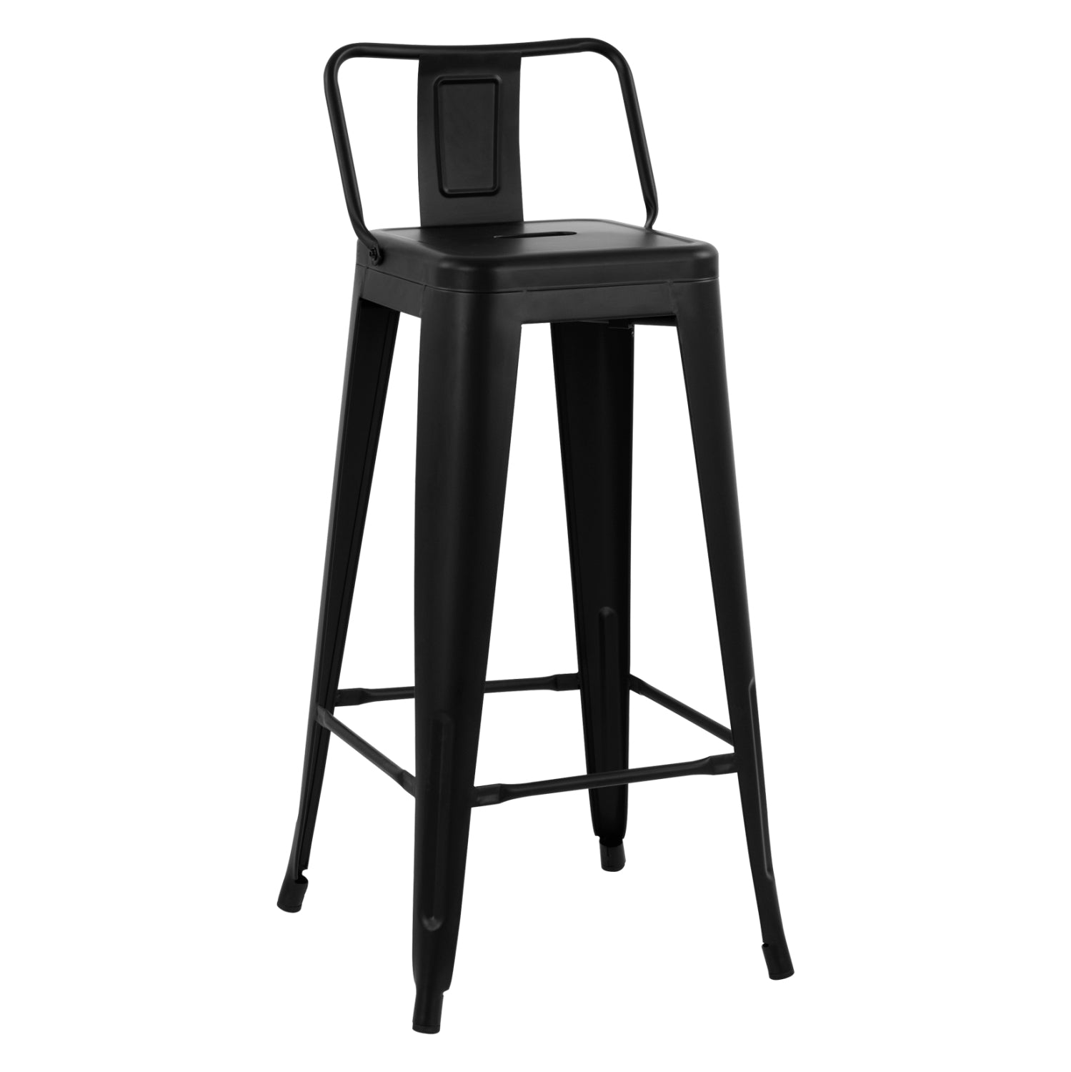 ΣΚΑΜΠΟ BAR ME ΠΛΑΤΗ ΜΕΤΑΛΛΙΚΟ MELITA-PRO HM8643.42 ΜΑΥΡΟ ΜΑΤ 42x42x100Υεκ. - Pakobazaar