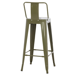 ΣΚΑΜΠΟ BAR ME ΠΛΑΤΗ ΜΕΤΑΛΛΙΚΟ MELITA-PRO HM8643.43 DARK OLIVE GREEN 42x42x100Υεκ. - Pakobazaar
