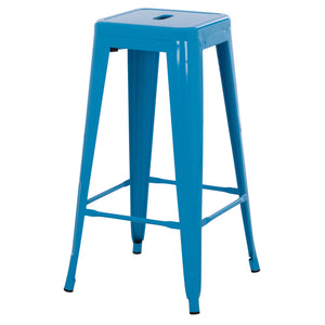 ΣΚΑΜΠΟ BAR ΜΕΤΑΛΛΙΚΟ MELITA ΣΕ ΜΠΛΕ HM8642.08 43x43x78 εκ. - Pakobazaar