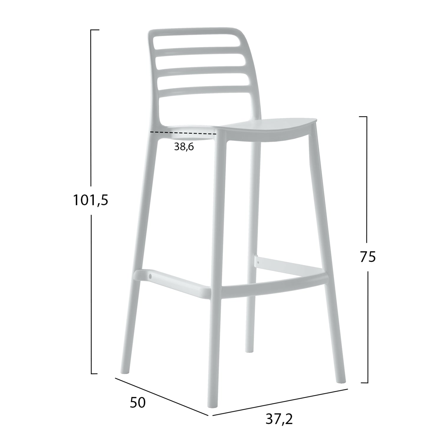 ΣΚΑΜΠΟ BAR ΠΟΛΥΠΡΟΠΥΛΕΝΙΟΥ SNOD HM6099.01 ΛΕΥΚΟ 37,2x50x101,5Υεκ. - Pakobazaar