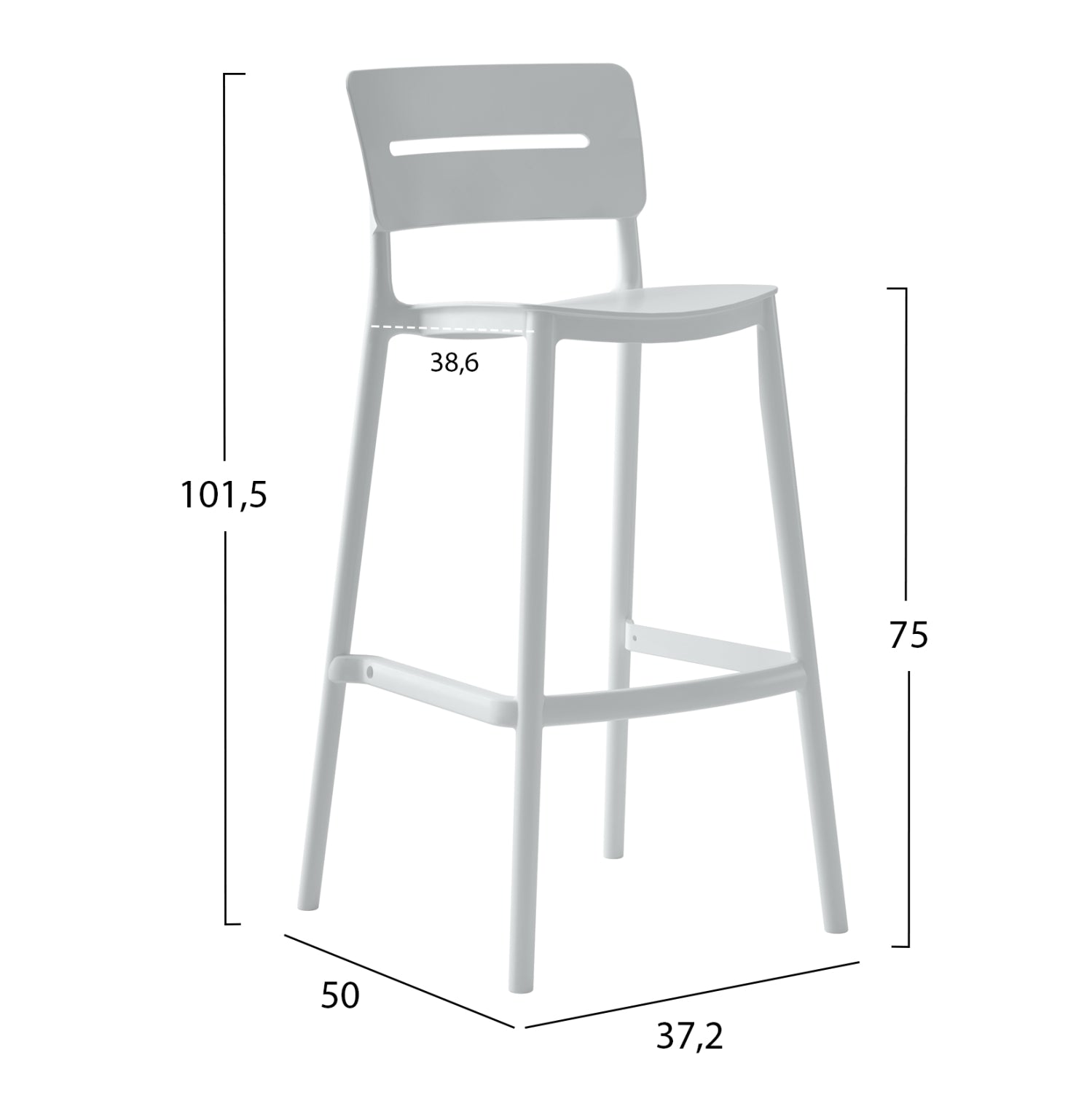 ΣΚΑΜΠΟ BAR ΠΟΛΥΠΡΟΠΥΛΕΝΙΟΥ SNOD2 HM6100.01 ΛΕΥΚΟ 37,2x50x101,5Υεκ. - Pakobazaar