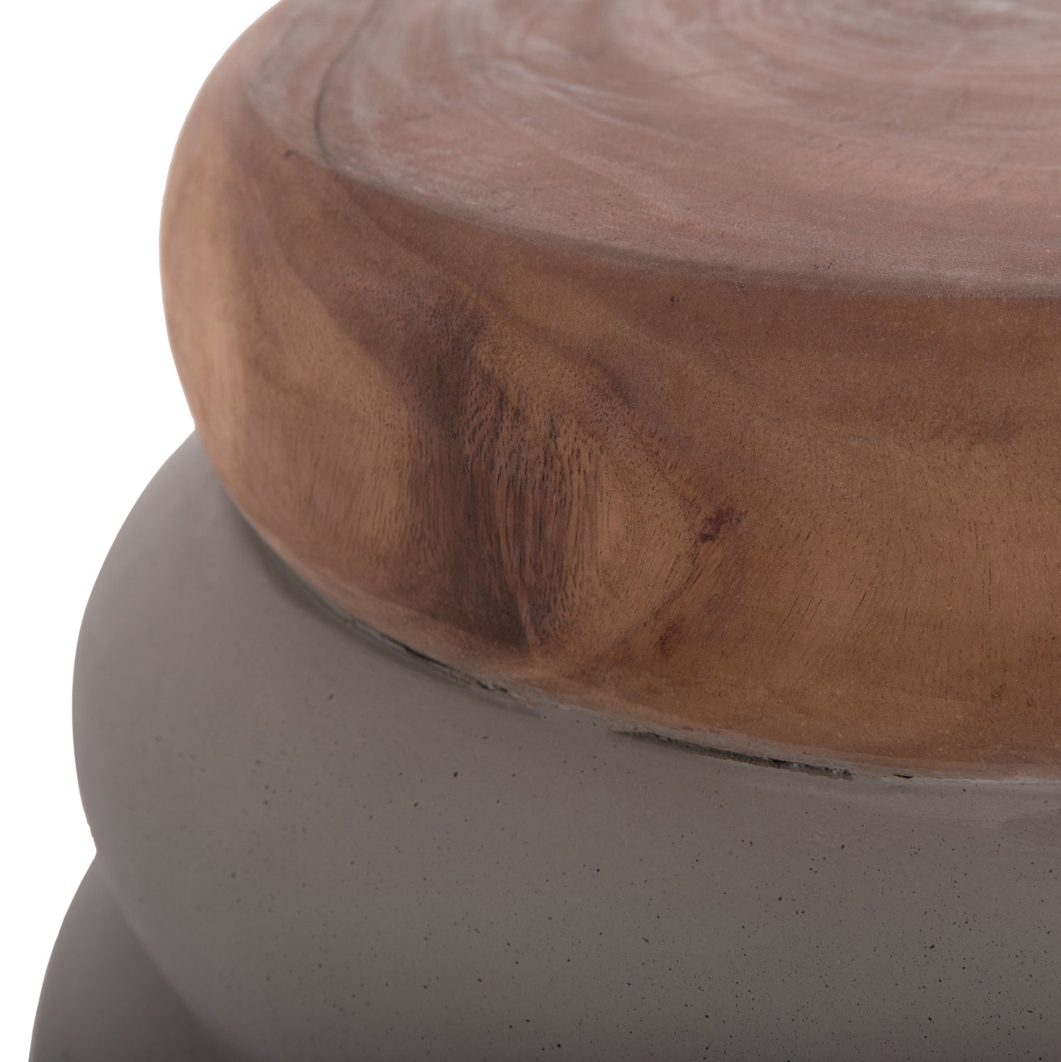 ΣΚΑΜΠΟ PUFFAT HM18172.03 FIBER CEMENT ΓΚΡΙ- ΞΥΛΟ TEAK TOP Φ45x46Υεκ. - Pakobazaar