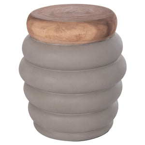 ΣΚΑΜΠΟ PUFFAT HM18172.03 FIBER CEMENT ΓΚΡΙ- ΞΥΛΟ TEAK TOP Φ45x46Υεκ. - Pakobazaar