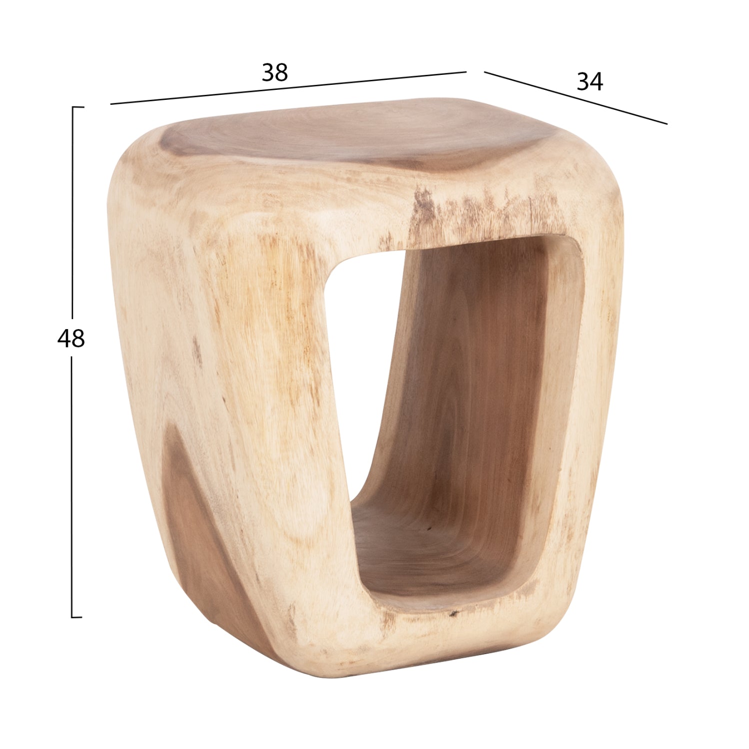 ΣΚΑΜΠΟ DENS HM18451 ΞΥΛΟ SUAR ΣΕ ΦΥΣΙΚΟ 38x34x48Υεκ. - Pakobazaar
