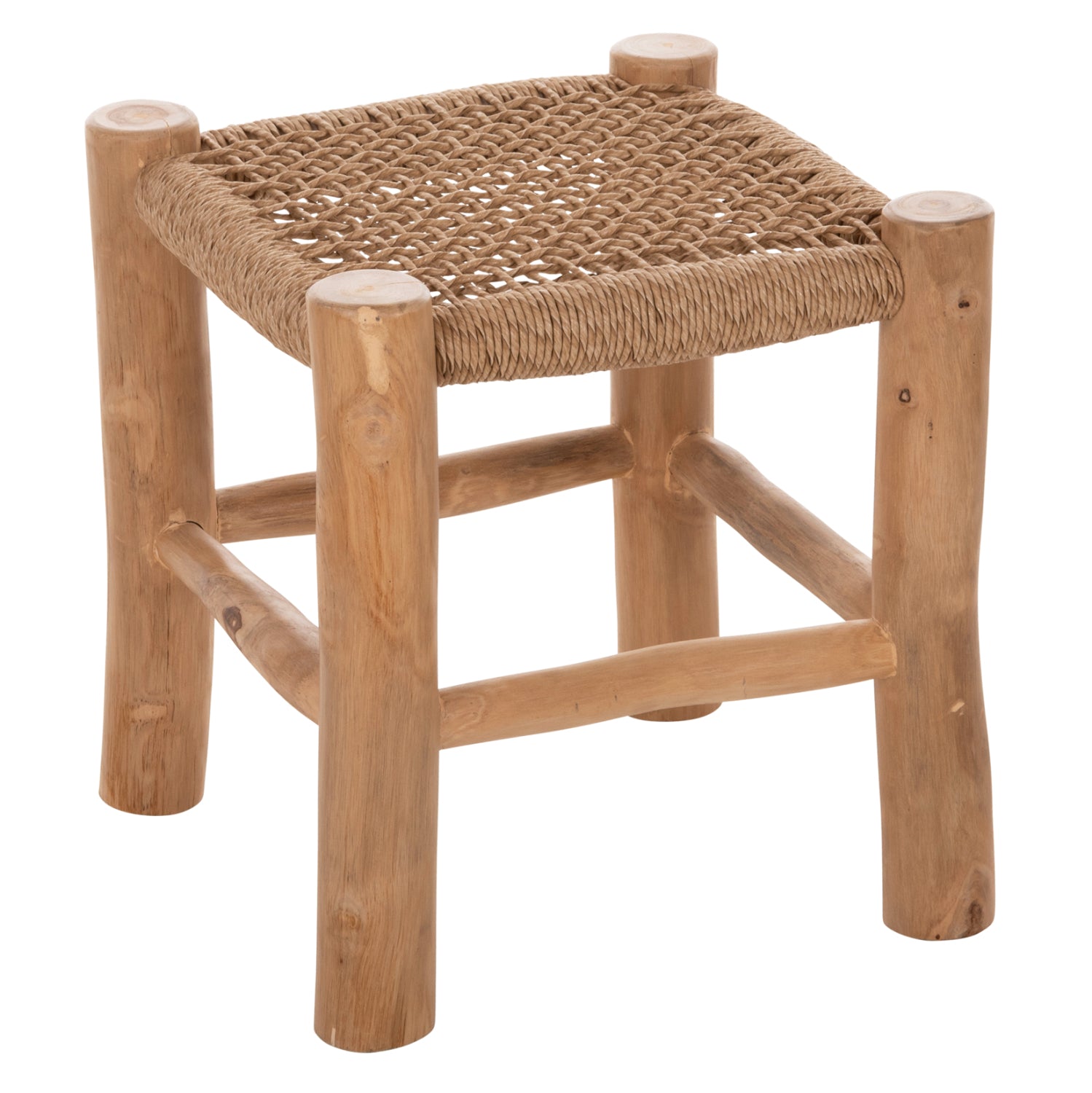 ΣΚΑΜΠΟ LONDER HM5987 ΞΥΛΟ ΤΕΑΚ ΚΑΙ ΣΥΝΘΕΤΙΚΟ RATTAN ΣΕ ΦΥΣΙΚΟ 38x38x40,5Υεκ. - Pakobazaar