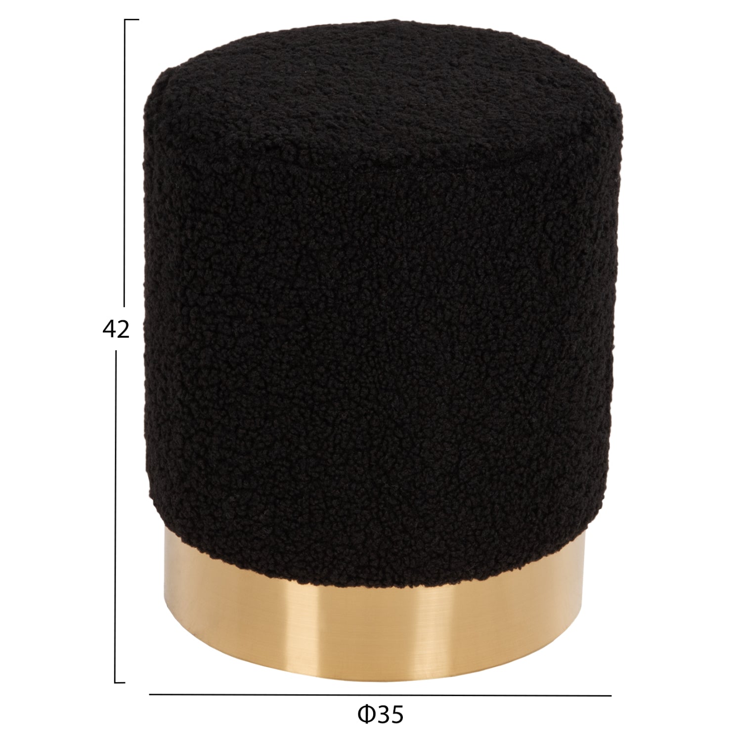 ΣΚΑΜΠΟ LEVY HM8408.24 ΜΠΟΥΚΛΕ ΥΦΑΣΜΑ ΜΑΥΡΟ ΜΕ ΧΡΥΣΗ ΒΑΣΗ Φ35x42Υ εκ. - Pakobazaar
