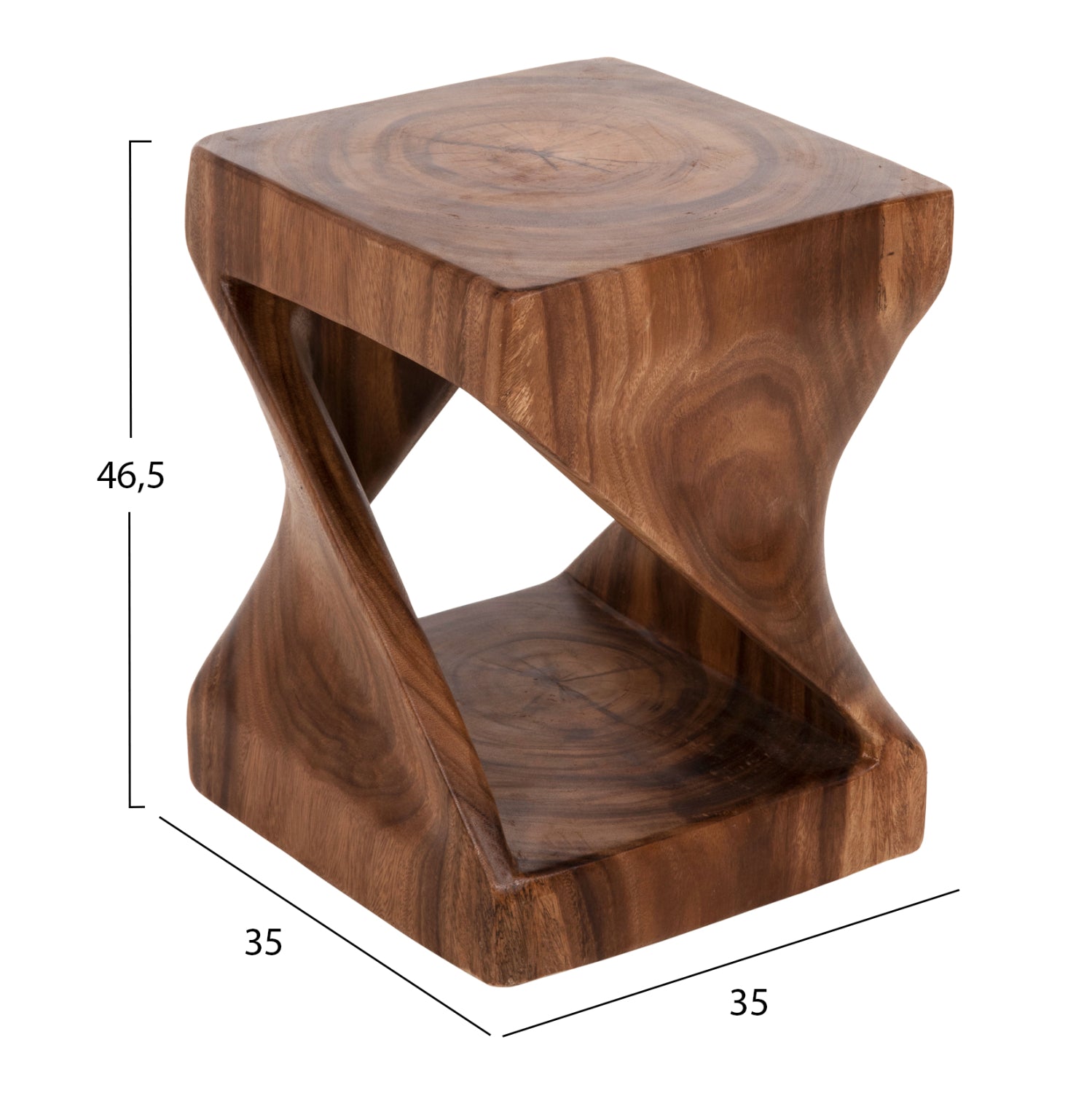 ΣΚΑΜΠΟ GEBO HM9754 ΤΕΤΡΑΓΩΝΟ ΑΠΟ ΞΥΛΟ SUAR ΣΕ ΚΑΡΥΔΙ 35x35x46,5Y εκ. - Pakobazaar