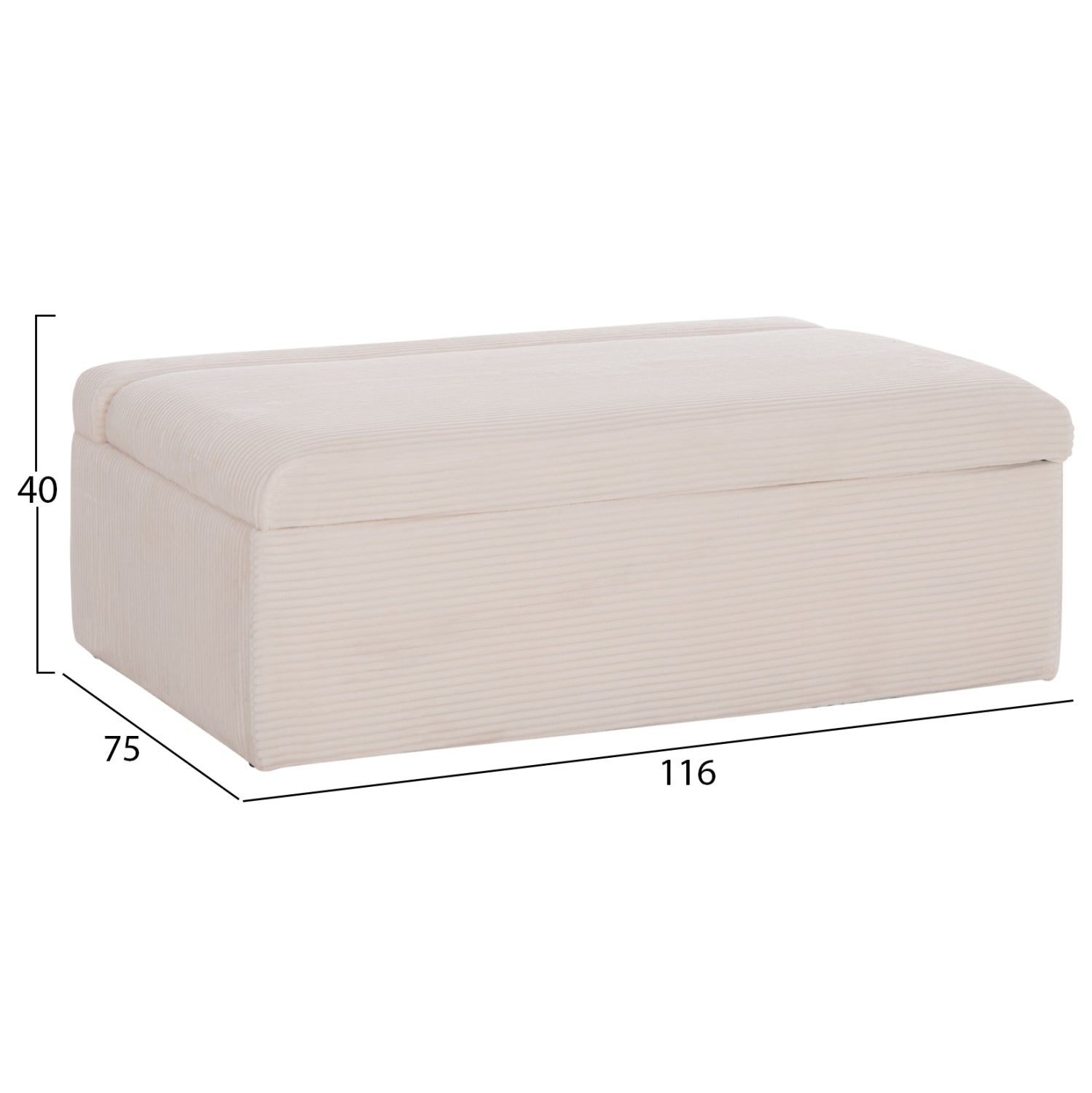 ΣΚΑΜΠΟ ΜΕ ΑΝΑΔΙΠΛΟΥΜΕΝΟ ΡΑΝΤΖΟ & ΣΤΡΩΜΑ INGE HM3343.42 ΜΠΕΖ ΚΟΤΛΕ ΥΦΑΣΜΑ 118x74x42Υ - Pakobazaar