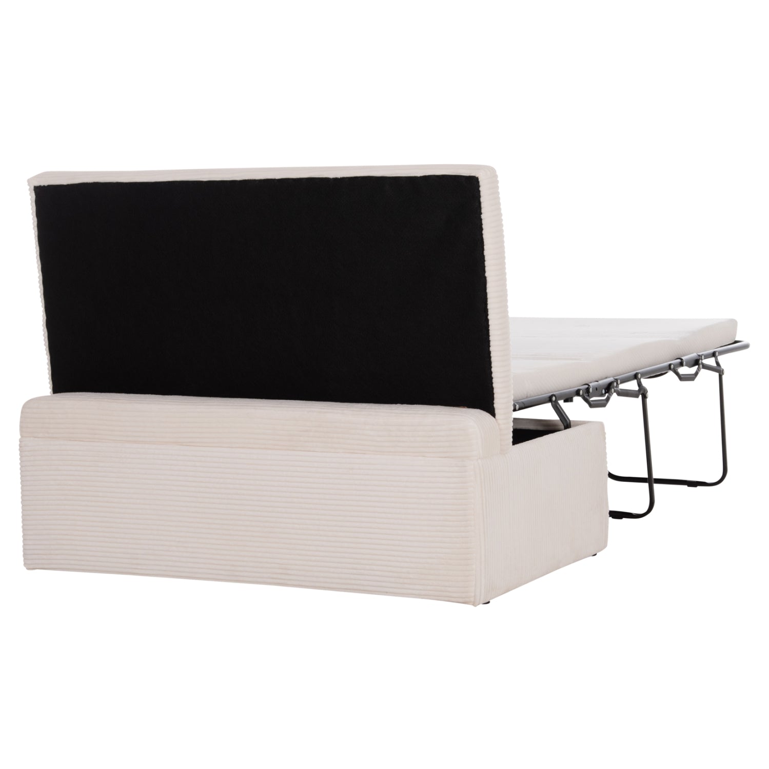 ΣΚΑΜΠΟ ΜΕ ΑΝΑΔΙΠΛΟΥΜΕΝΟ ΡΑΝΤΖΟ & ΣΤΡΩΜΑ INGE HM3343.42 ΜΠΕΖ ΚΟΤΛΕ ΥΦΑΣΜΑ 118x74x42Υ - Pakobazaar