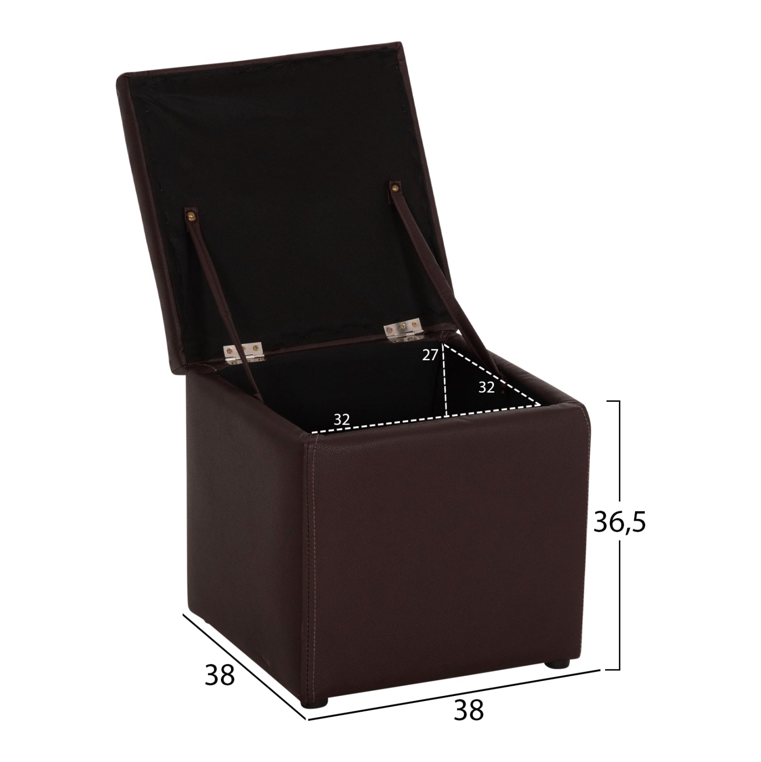 ΣΚΑΜΠΩ ΜΕ ΑΠΟΘΗΚΕΥΤΙΚΟ ΧΩΡΟ PU ΚΑΦΕ CUBE HM224.03--38x38x36.5Υεκ. - Pakobazaar