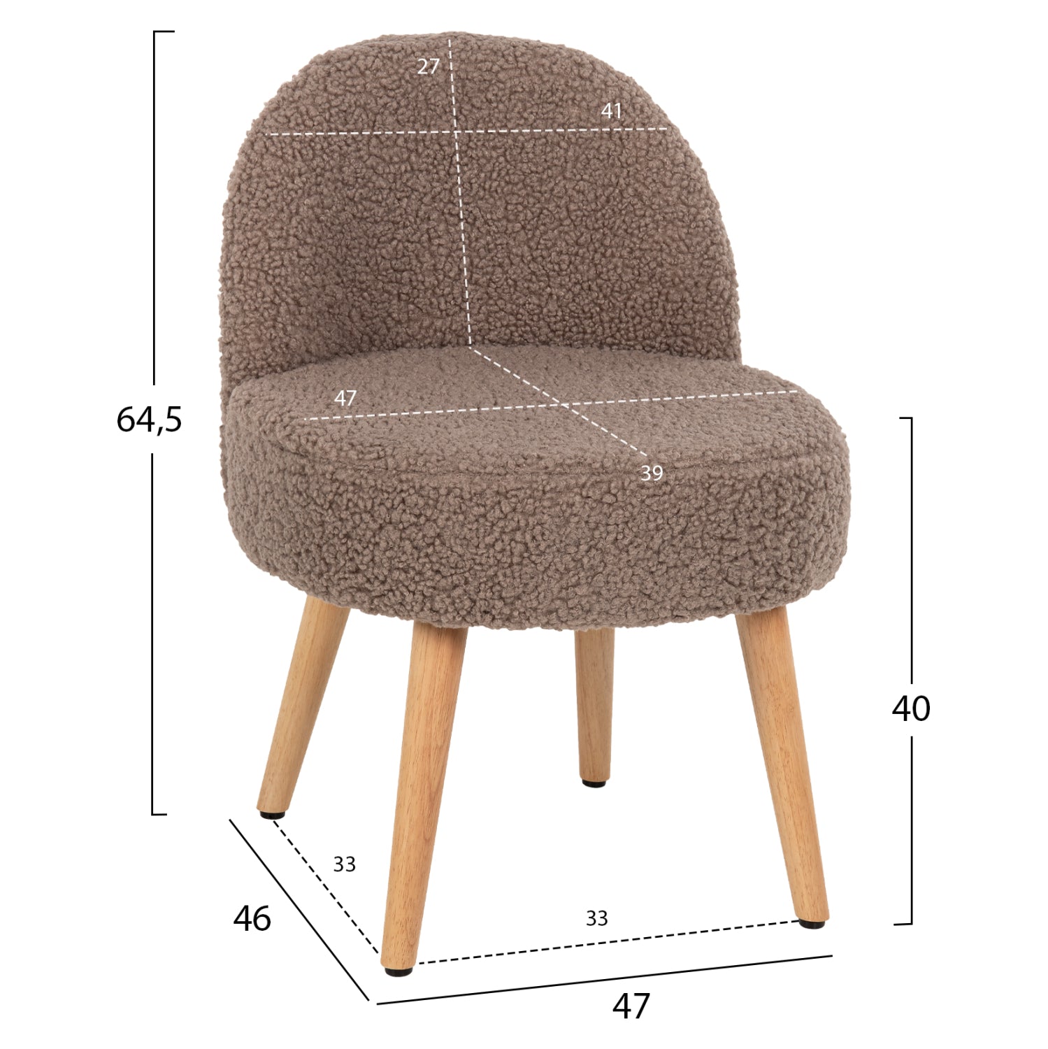 ΣΚΑΜΠΟ ΜΕ ΠΛΑΤΗ YASMINE ΜΠΟΥΚΛΕ ΥΦΑΣΜΑ ΑΝΟΙΧΤΟ ΚΑΦΕ HM8395.25 47x46x64,5Y εκ. - Pakobazaar