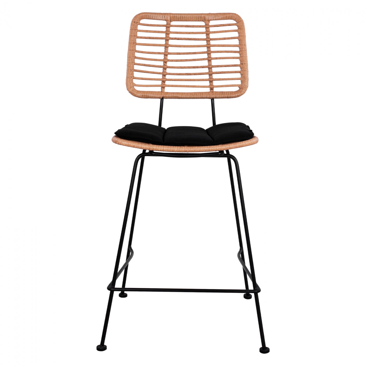 ΣΚΑΜΠΟ ΜΕΣΑΙΟΥ ΥΨΟΥΣ ALLEGRA HM5644 ΜΕΤΑΛΛΙΚΟ ΜΕ WICKER ΣΕ ΜΠΕΖ ΑΠΟΧΡΩΣΗ 55x56x107 εκ. - Pakobazaar