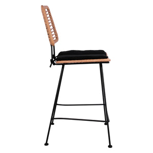 ΣΚΑΜΠΟ ΜΕΣΑΙΟΥ ΥΨΟΥΣ ALLEGRA HM5644 ΜΕΤΑΛΛΙΚΟ ΜΕ WICKER ΣΕ ΜΠΕΖ ΑΠΟΧΡΩΣΗ 55x56x107 εκ. - Pakobazaar