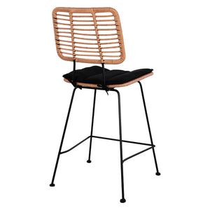 ΣΚΑΜΠΟ ΜΕΣΑΙΟΥ ΥΨΟΥΣ ALLEGRA HM5644 ΜΕΤΑΛΛΙΚΟ ΜΕ WICKER ΣΕ ΜΠΕΖ ΑΠΟΧΡΩΣΗ 55x56x107 εκ. - Pakobazaar