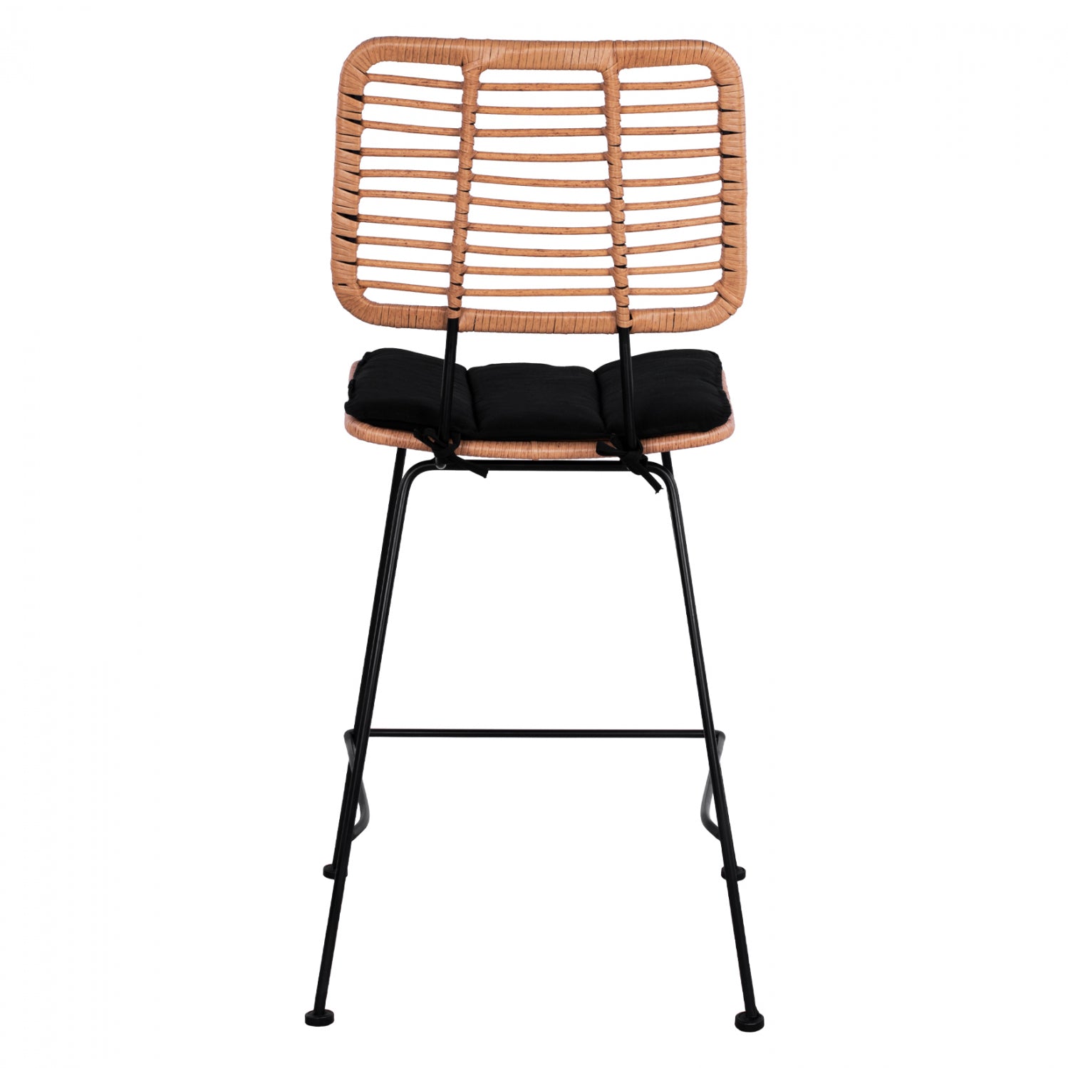 ΣΚΑΜΠΟ ΜΕΣΑΙΟΥ ΥΨΟΥΣ ALLEGRA HM5644 ΜΕΤΑΛΛΙΚΟ ΜΕ WICKER ΣΕ ΜΠΕΖ ΑΠΟΧΡΩΣΗ 55x56x107 εκ. - Pakobazaar