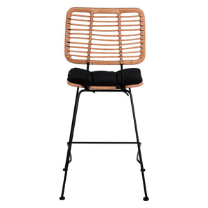 ΣΚΑΜΠΟ ΜΕΣΑΙΟΥ ΥΨΟΥΣ ALLEGRA HM5644 ΜΕΤΑΛΛΙΚΟ ΜΕ WICKER ΣΕ ΜΠΕΖ ΑΠΟΧΡΩΣΗ 55x56x107 εκ. - Pakobazaar