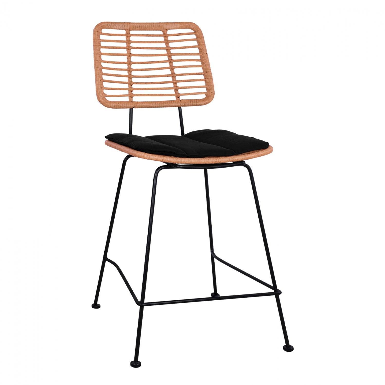 ΣΚΑΜΠΟ ΜΕΣΑΙΟΥ ΥΨΟΥΣ ALLEGRA HM5644 ΜΕΤΑΛΛΙΚΟ ΜΕ WICKER ΣΕ ΜΠΕΖ ΑΠΟΧΡΩΣΗ 55x56x107 εκ. - Pakobazaar