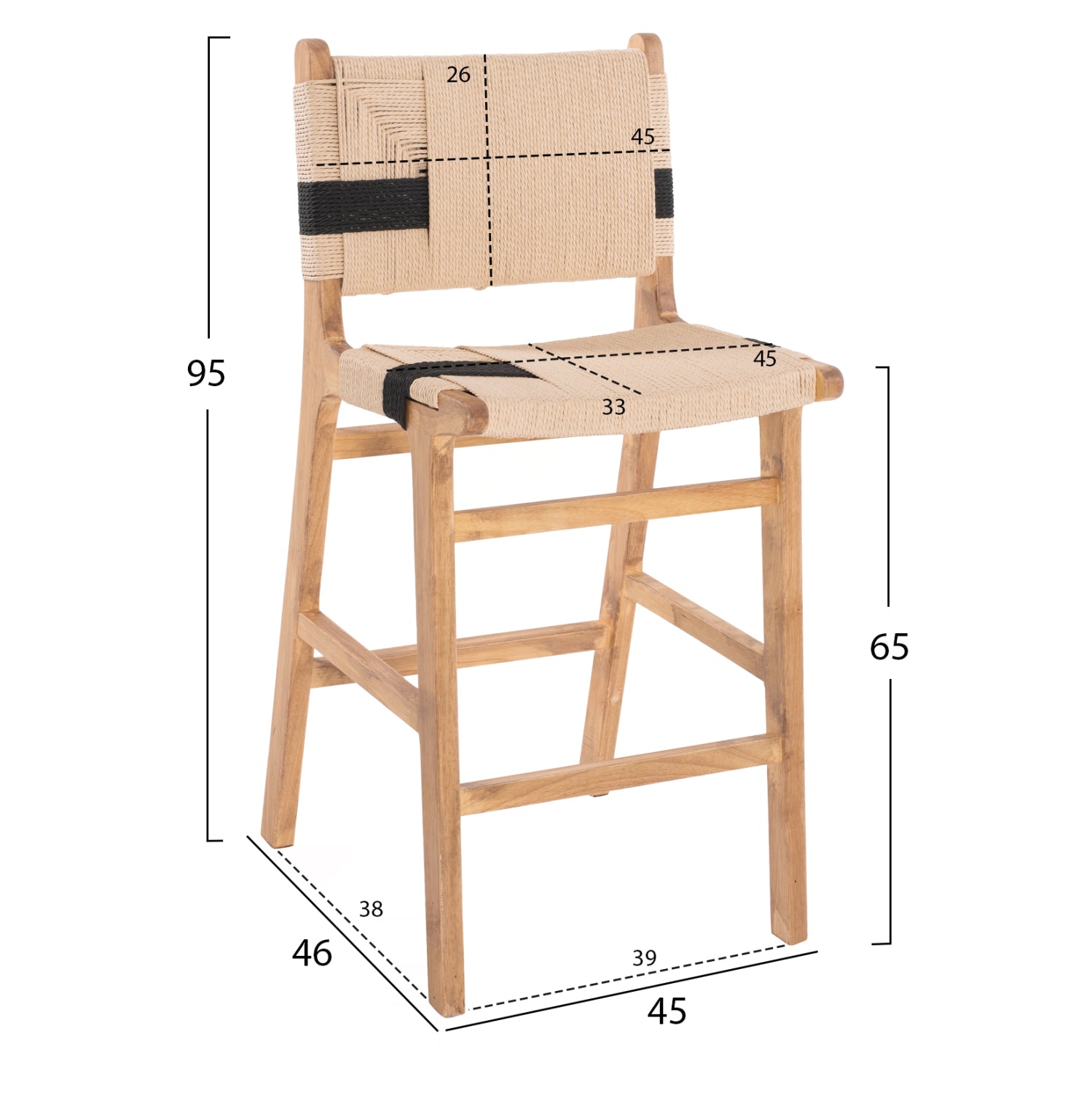 ΣΚΑΜΠΟ ΜΕΣΑΙΟΥ ΥΨΟΥΣ HM9325.01 RUBBERWOOD & ΣΧΟΙΝΙ-ΦΥΣΙΚΟ RUSTIC 45x46x95Υεκ. - Pakobazaar