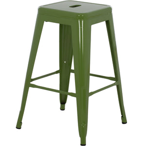 ΣΚΑΜΠΟ ΜΕΣΑΙΟΥ ΥΨΟΥΣ ΜΕΤΑΛΛΙΚΟ HM8573.13 MELITA ΣΕ LIGHT OLIVE GREEN 43x43x67Yεκ. - Pakobazaar