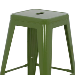 ΣΚΑΜΠΟ ΜΕΣΑΙΟΥ ΥΨΟΥΣ ΜΕΤΑΛΛΙΚΟ HM8573.13 MELITA ΣΕ LIGHT OLIVE GREEN 43x43x67Yεκ. - Pakobazaar
