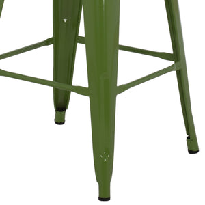ΣΚΑΜΠΟ ΜΕΣΑΙΟΥ ΥΨΟΥΣ ΜΕΤΑΛΛΙΚΟ HM8573.13 MELITA ΣΕ LIGHT OLIVE GREEN 43x43x67Yεκ. - Pakobazaar