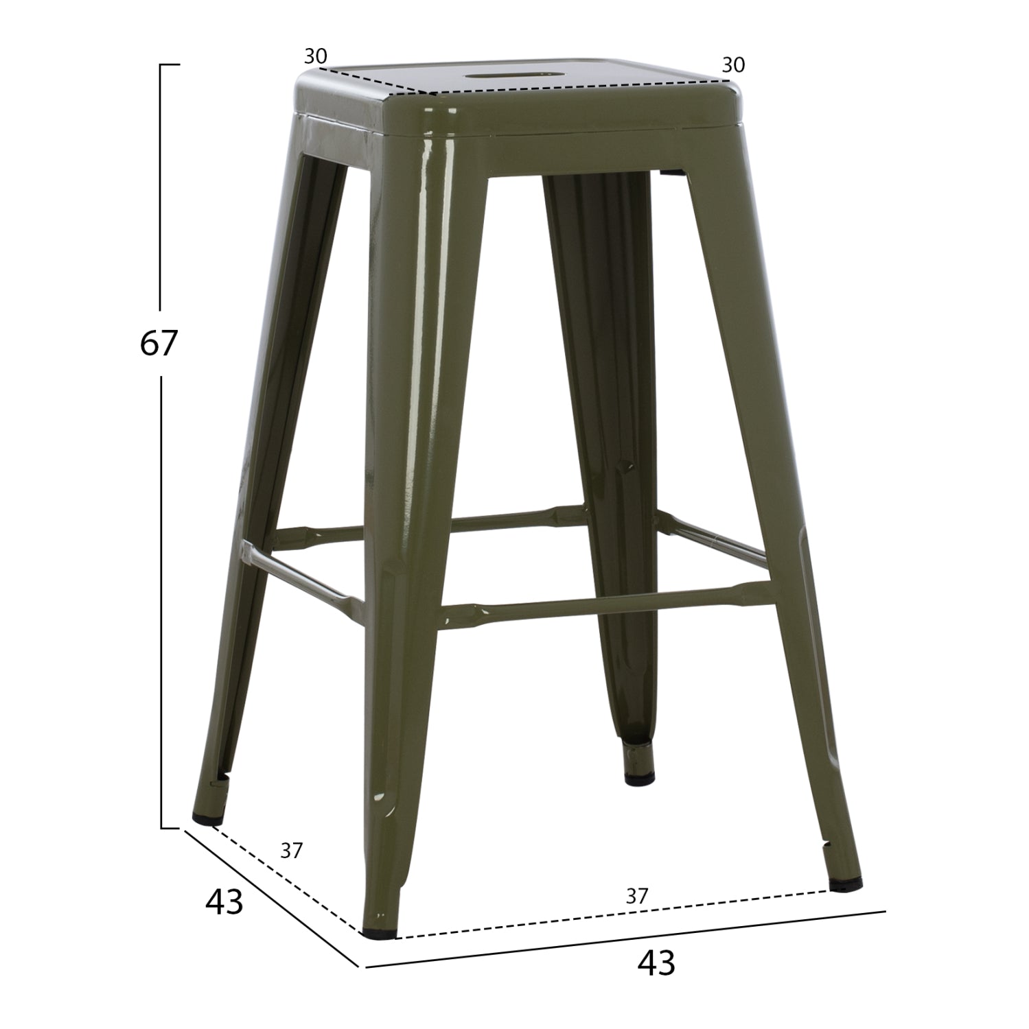 ΣΚΑΜΠΟ ΜΕΣΑΙΟΥ ΥΨΟΥΣ ΜΕΤΑΛΛΙΚΟ MELITA-PRO HM8573.43 DARK OLIVE GREEN 43x43x67Υεκ. - Pakobazaar
