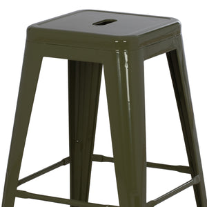 ΣΚΑΜΠΟ ΜΕΣΑΙΟΥ ΥΨΟΥΣ ΜΕΤΑΛΛΙΚΟ MELITA-PRO HM8573.43 DARK OLIVE GREEN 43x43x67Υεκ. - Pakobazaar
