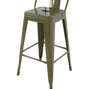ΣΚΑΜΠΟ ΜΕΣΑΙΟΥ ΥΨΟΥΣ ΜΕΤΑΛΛΙΚΟ MELITA ΣΕ DARK OLIVE GREEN HM8574.03 42x42x98 cm. - Pakobazaar