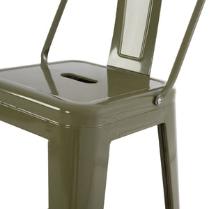 ΣΚΑΜΠΟ ΜΕΣΑΙΟΥ ΥΨΟΥΣ ΜΕΤΑΛΛΙΚΟ MELITA ΣΕ DARK OLIVE GREEN HM8574.03 42x42x98 cm. - Pakobazaar