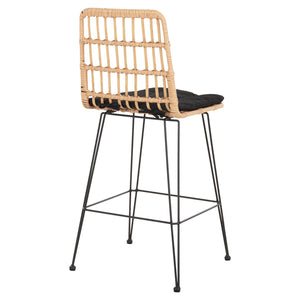 ΣΚΑΜΠΟ ΜΕΣ.ΥΨΟΥΣ ALLEGRA HM5643.11 ΜΕΤΑΛΛΟ&ΜΑΞΙΛΑΡΙ ΜΑΥΡΟ-WICKER ΜΠΕΖ 50x55x103Υεκ. - Pakobazaar