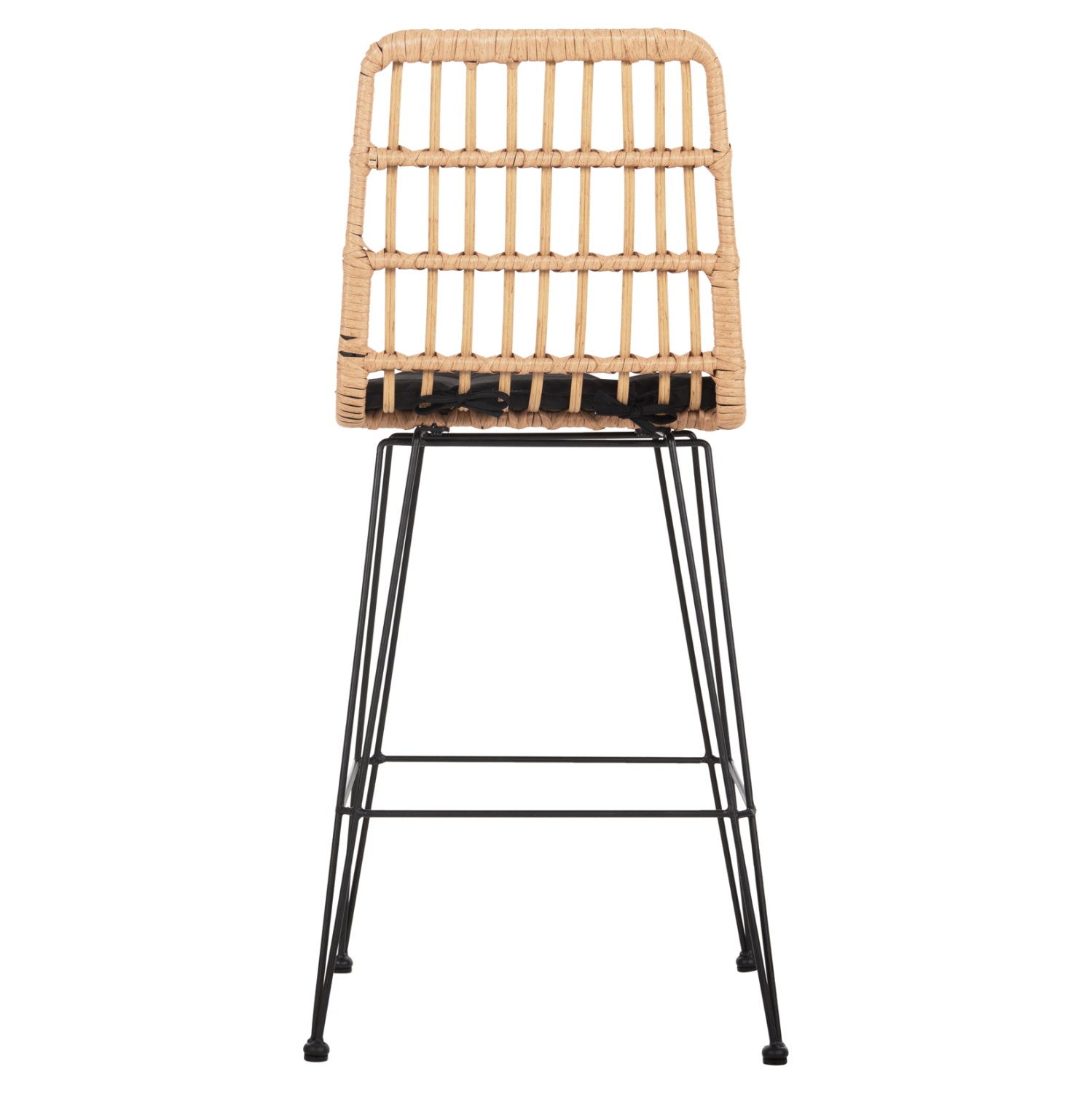 ΣΚΑΜΠΟ ΜΕΣ.ΥΨΟΥΣ ALLEGRA HM5643.11 ΜΕΤΑΛΛΟ&ΜΑΞΙΛΑΡΙ ΜΑΥΡΟ-WICKER ΜΠΕΖ 50x55x103Υεκ. - Pakobazaar