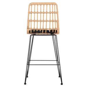 ΣΚΑΜΠΟ ΜΕΣ.ΥΨΟΥΣ ALLEGRA HM5643.11 ΜΕΤΑΛΛΟ&ΜΑΞΙΛΑΡΙ ΜΑΥΡΟ-WICKER ΜΠΕΖ 50x55x103Υεκ. - Pakobazaar