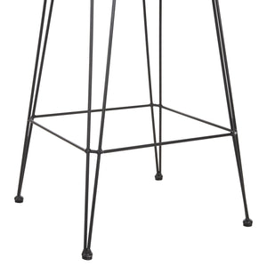 ΣΚΑΜΠΟ ΜΕΣ.ΥΨΟΥΣ ALLEGRA HM5643.11 ΜΕΤΑΛΛΟ&ΜΑΞΙΛΑΡΙ ΜΑΥΡΟ-WICKER ΜΠΕΖ 50x55x103Υεκ. - Pakobazaar