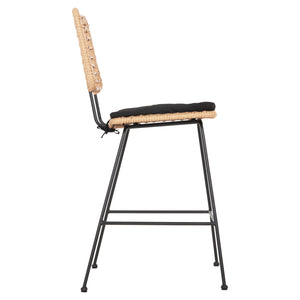 ΣΚΑΜΠΟ ΜΕΣ.ΥΨΟΥΣ ALLEGRA HM5644.11 ΜΕΤΑΛΛΟ&ΜΑΞΙΛΑΡΙ ΜΑΥΡΟ-WICKER ΜΠΕΖ 53x56x107Υεκ. - Pakobazaar