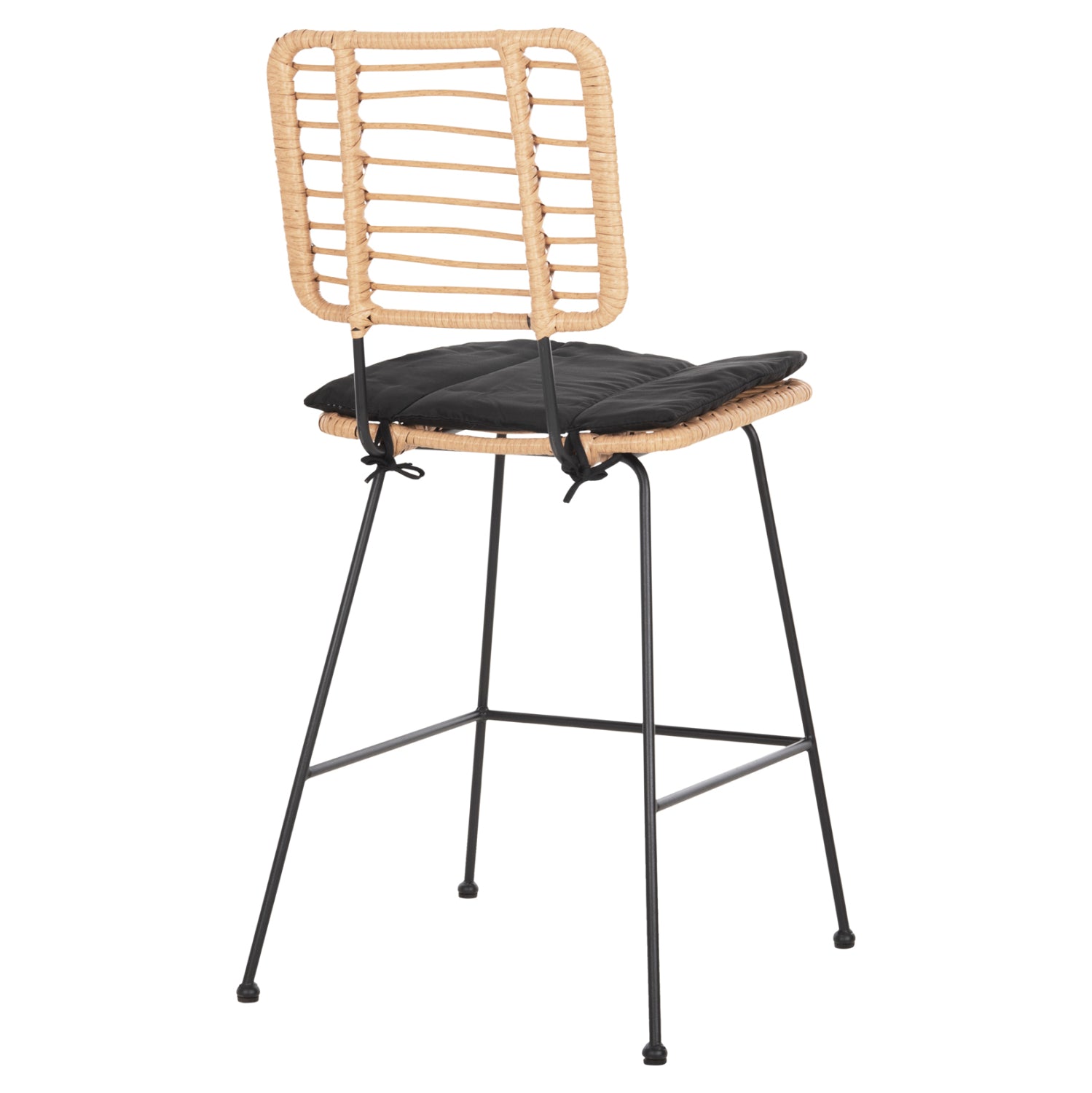 ΣΚΑΜΠΟ ΜΕΣ.ΥΨΟΥΣ ALLEGRA HM5644.11 ΜΕΤΑΛΛΟ&ΜΑΞΙΛΑΡΙ ΜΑΥΡΟ-WICKER ΜΠΕΖ 53x56x107Υεκ. - Pakobazaar