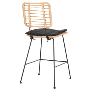 ΣΚΑΜΠΟ ΜΕΣ.ΥΨΟΥΣ ALLEGRA HM5644.11 ΜΕΤΑΛΛΟ&ΜΑΞΙΛΑΡΙ ΜΑΥΡΟ-WICKER ΜΠΕΖ 53x56x107Υεκ. - Pakobazaar