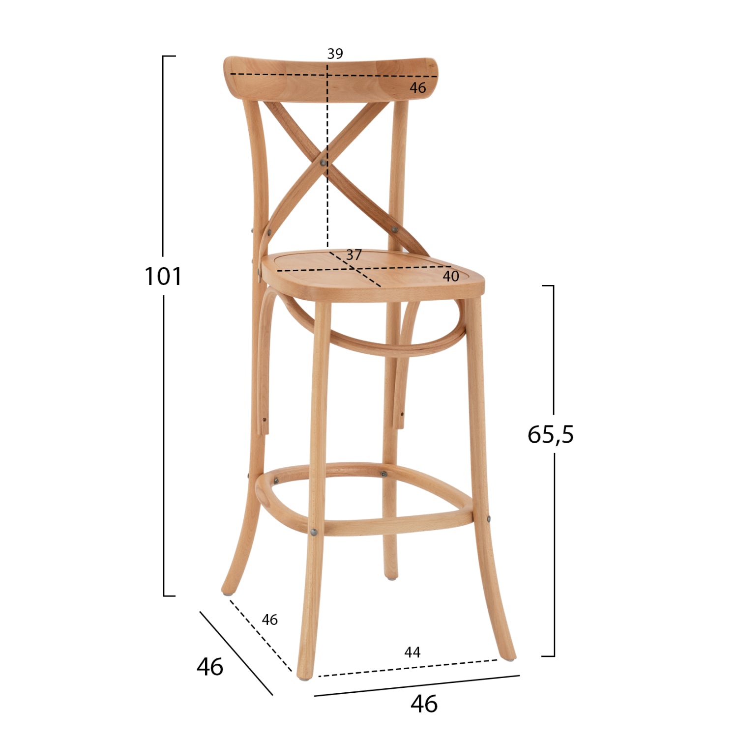 ΣΚΑΜΠΟ ΜΕΣ.ΥΨΟΥΣ GIOLIANA HM8750.01 ΑΠΟ ΟΞΙΑ ΦΥΣΙΚΟ ΜΕ PLYWOOD ΚΑΘΙΣΜΑ 46x46x101Υ εκ. - Pakobazaar