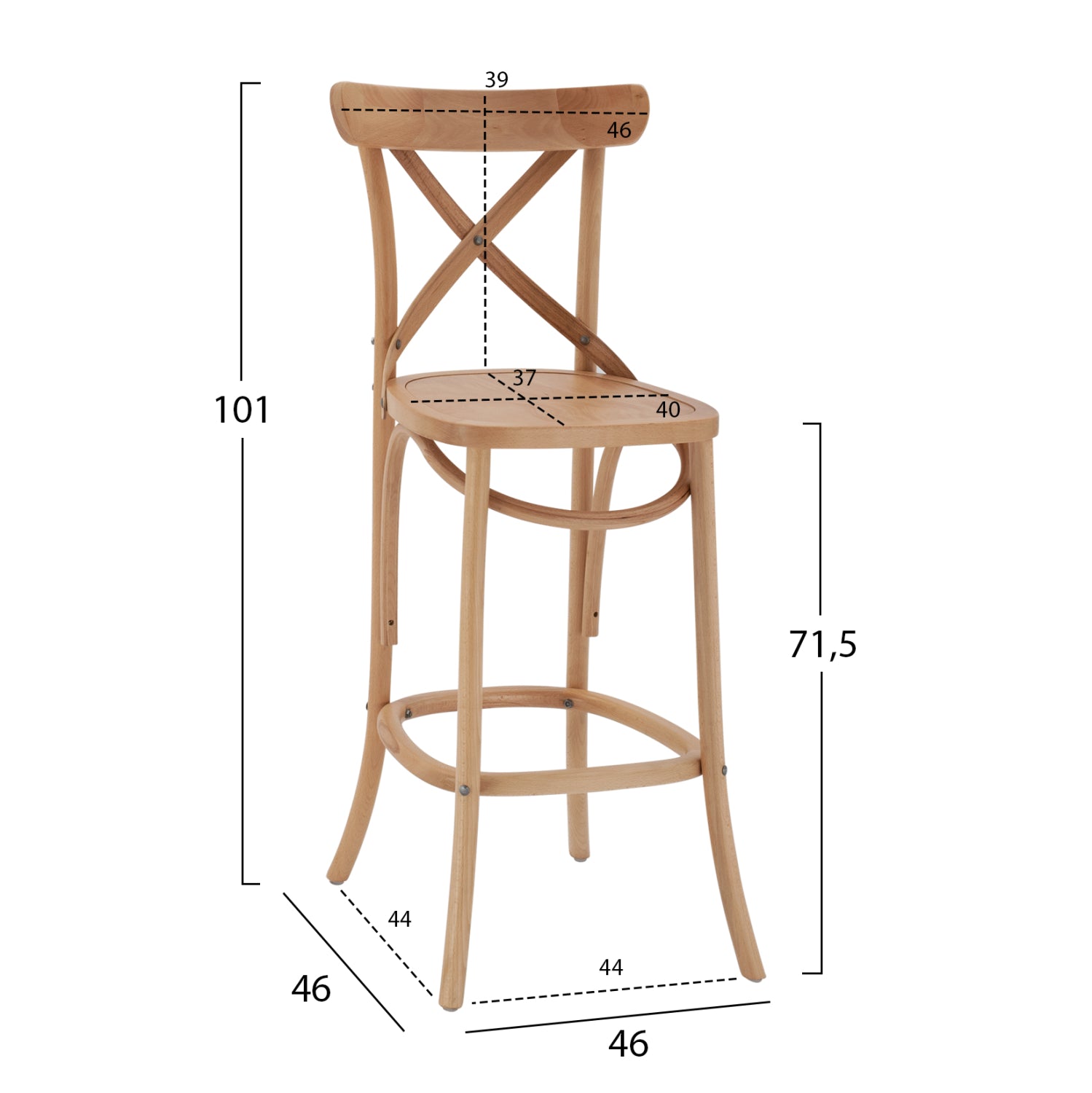 ΣΚΑΜΠΟ ΜΕΣ.ΥΨΟΥΣ GIOLIANA HM8750.15 ΞΥΛΟ ΟΞΙΑΣ DARK HONEY-PLYWOOD ΚΑΘΙΣΜΑ 46x46x101Υεκ. - Pakobazaar